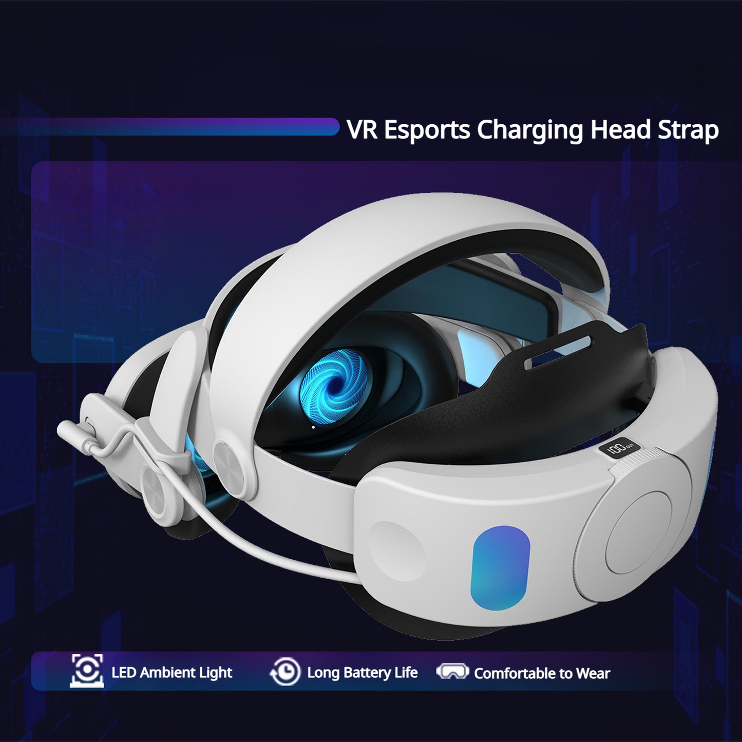 Battery Head Strap Compatible with Meta Quest 3, Extend Playtime and Enhance Immersion Comfort, Quest 3 Elite Strap with Battery VR Headset - 6000mAh