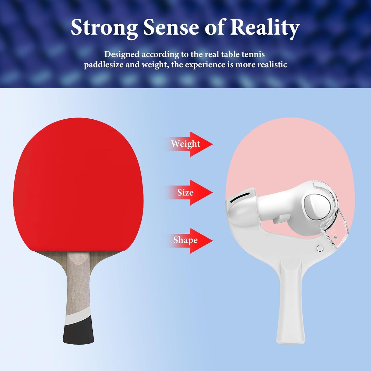 Table Tennis Paddle Grip for Meta Quest 3, Ping-Pong Paddle Adapter for Meta Quest 3 Accessories